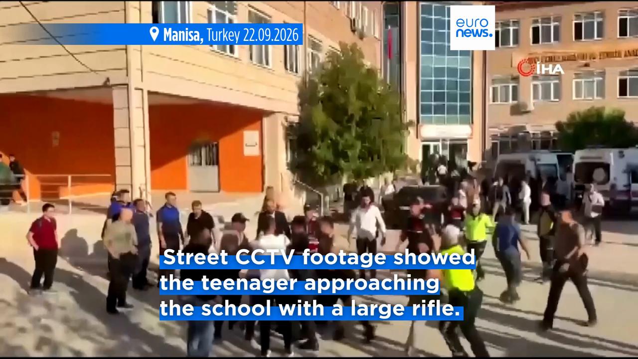 Video thumbnail for At least 11 wounded in shooting outside Turkey school, suspect detained
