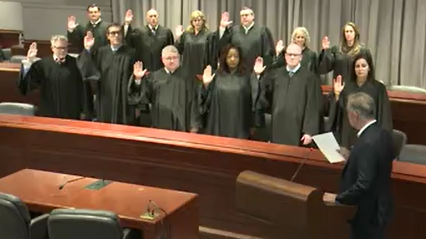Video thumbnail for Gov. Lamont swears in 12 new Connecticut judges, including former Bridgeport prosecutor