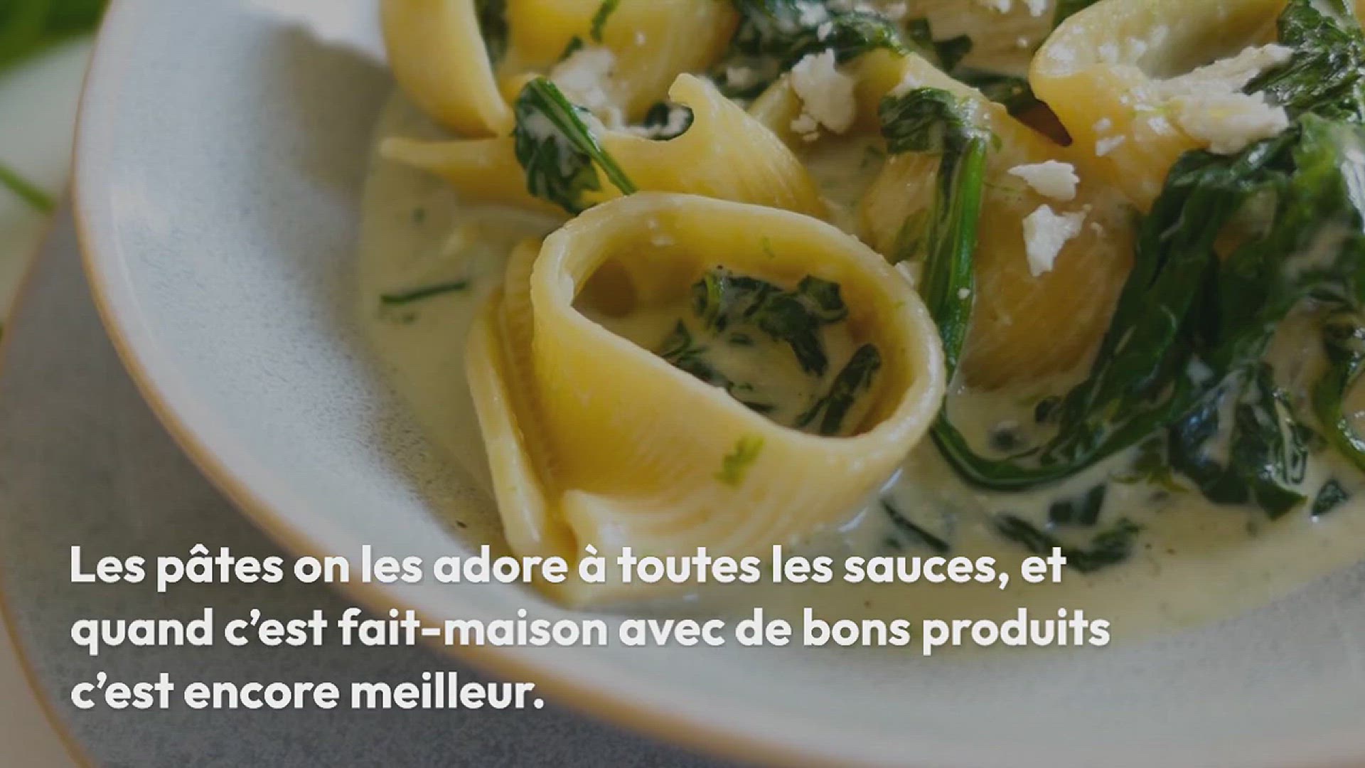 Video thumbnail for Pâtes aux épinards et fromage de chèvre