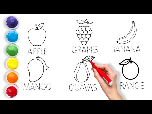 Video thumbnail for Learn Fruit Drawing | फलों को रंग से भरना सीखें | Kids Learn Fruit Name