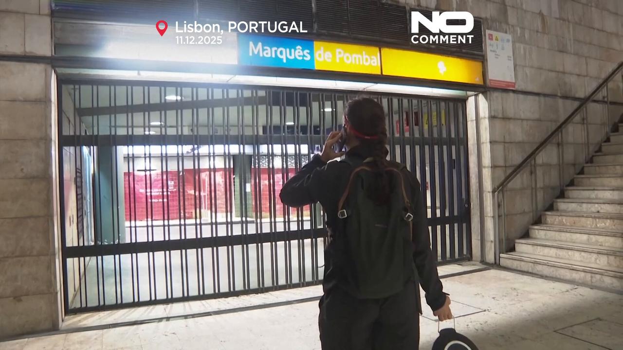 Video thumbnail for Public services disrupted as Portugal holds first general strike in 12 years