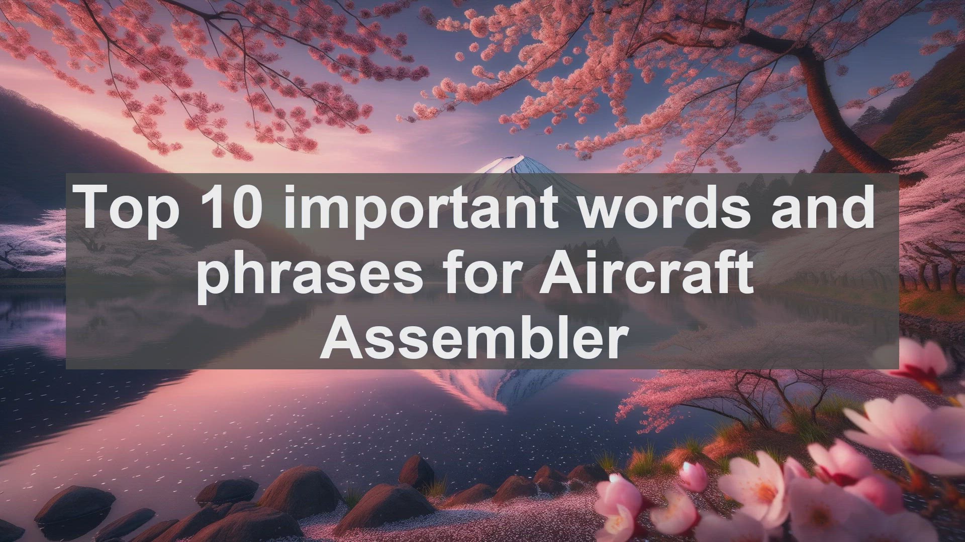 'Video thumbnail for Top 10 important words and phrases for Aircraft Assembler'