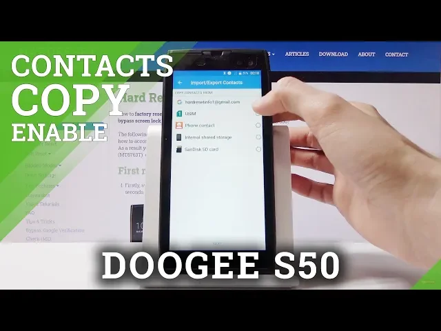 Video thumbnail for How to Transfer Contacts in DOOGEE S50 - Copy Contacts