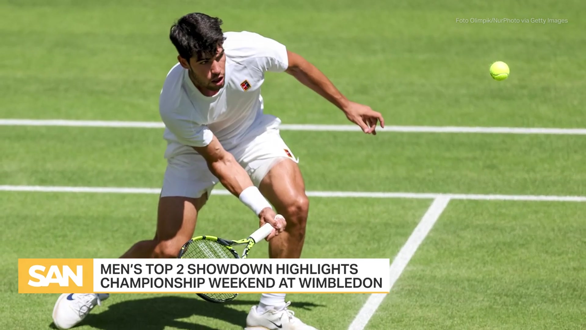 'Video thumbnail for Sinner v. Alcaraz: Wimbledon men's final a rematch of dramatic French Open'