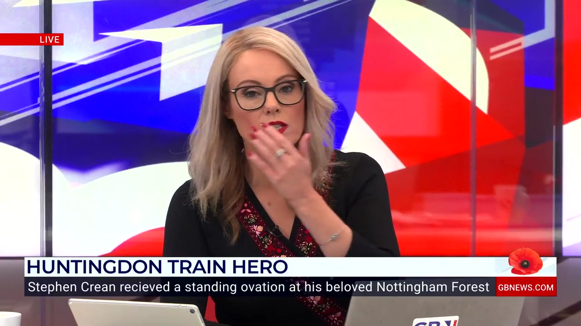 'Video thumbnail for Watch moment Michelle Dewberry shares emotional footage of Huntingdon train hero at football match - 'I just loved it!''
