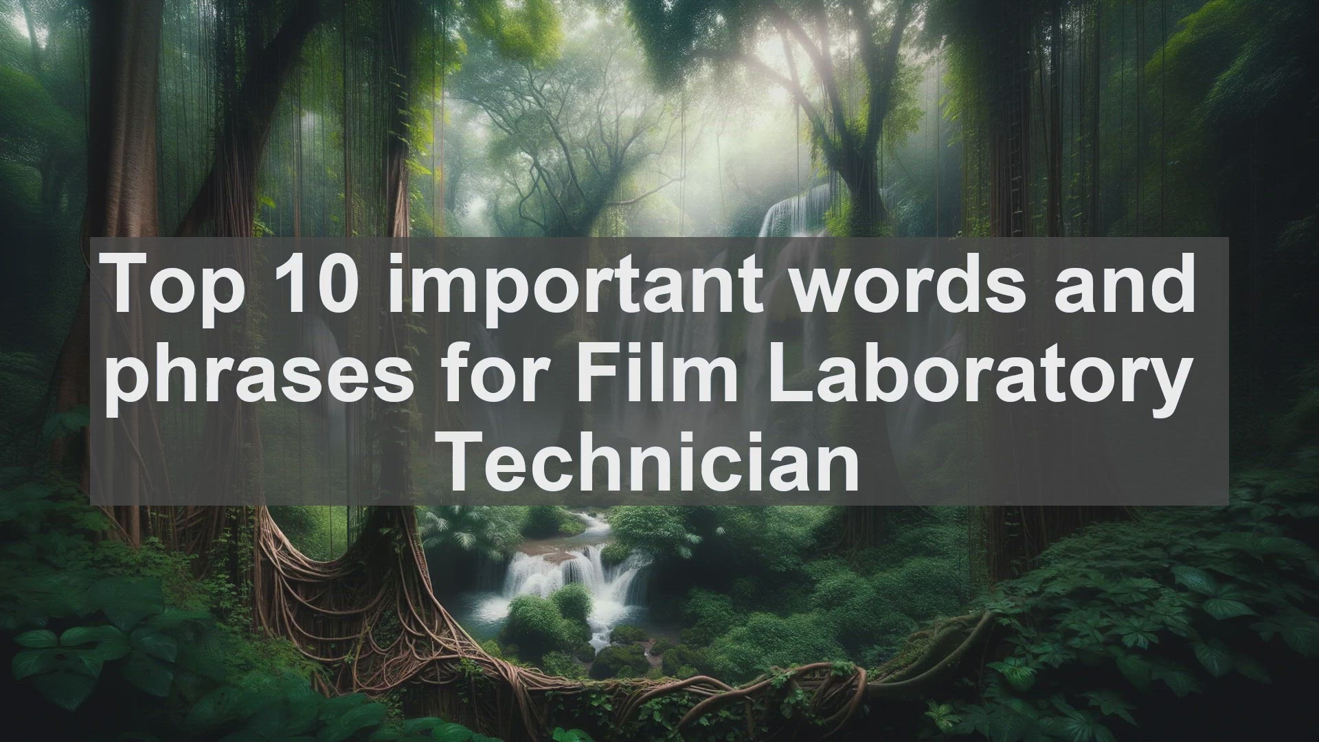 'Video thumbnail for Top 10 important words and phrases for Film Laboratory Technician'