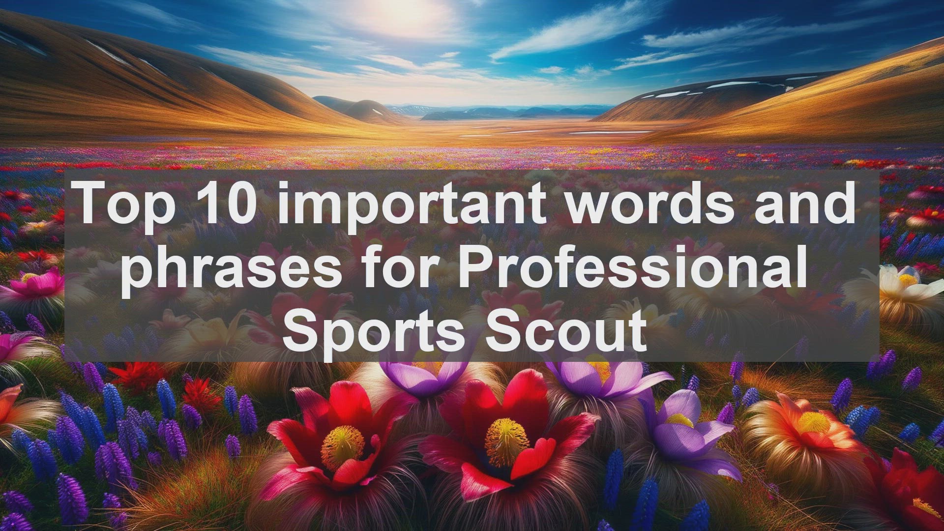 'Video thumbnail for Top 10 important words and phrases for Professional Sports Scout'