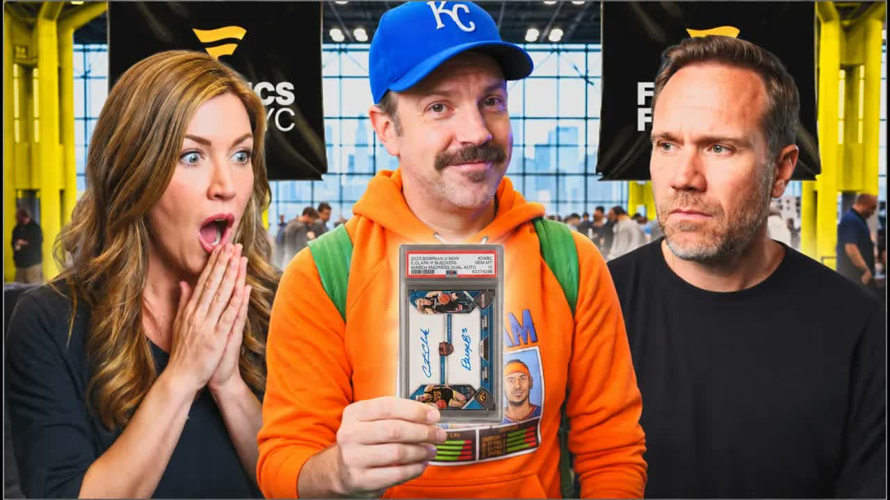Video thumbnail for Sports Card Investor: Jason Sudeikis SHOCKED My Wife by Buying My Big Card!