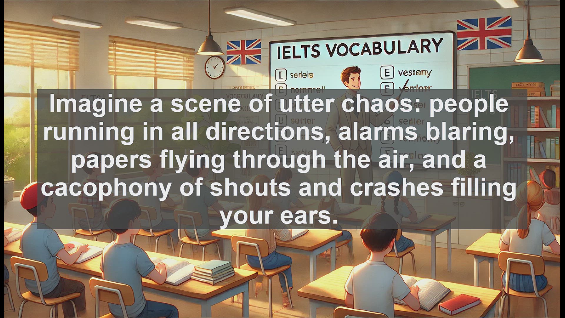 'Video thumbnail for 5000 Must Know IELTS 8.0 Vocabulary - Understanding Pandemonium: A Word for Utter Chaos'