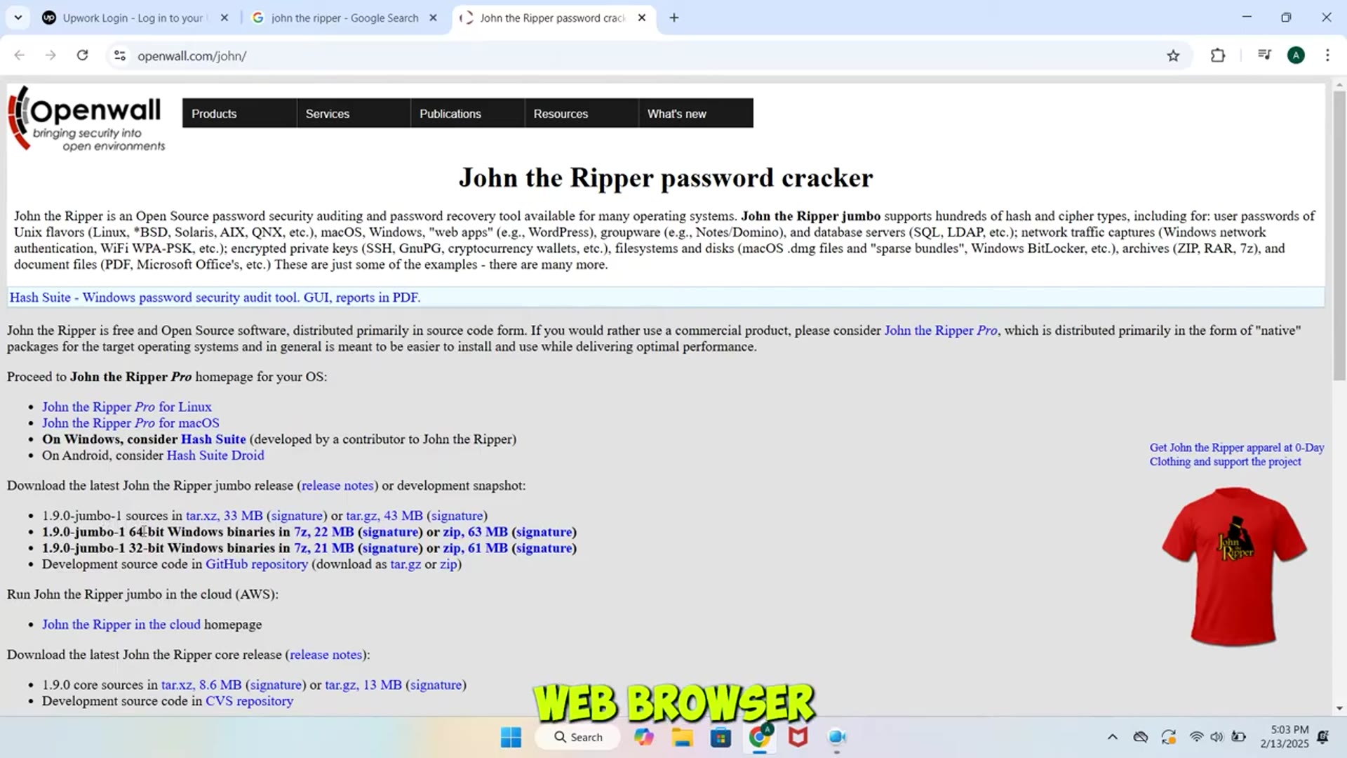 Video thumbnail for Install John the Ripper on Windows Powerful Password Cracking Tool(720P HD)