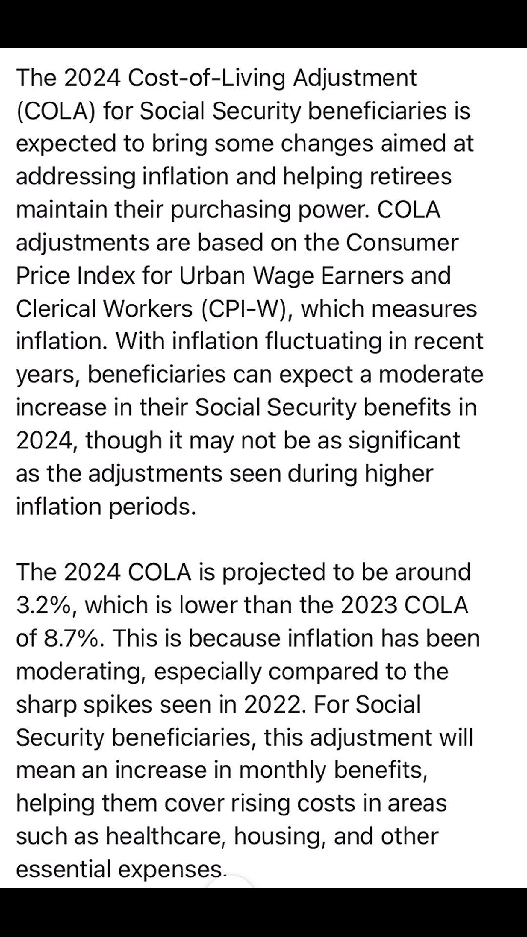 'Video thumbnail for Looking Ahead: What to Expect for Social Security Beneficiaries in the 2024 COLA'
