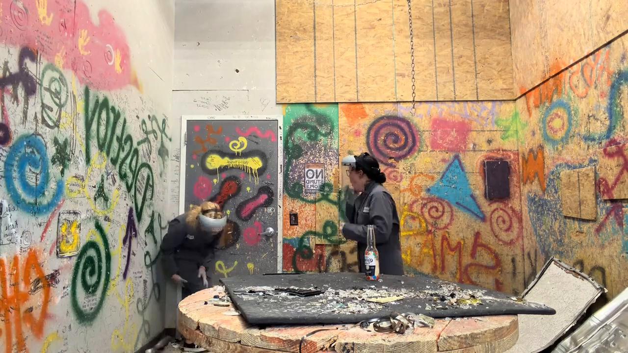 Video thumbnail for US: Rage Room Smash Accident.