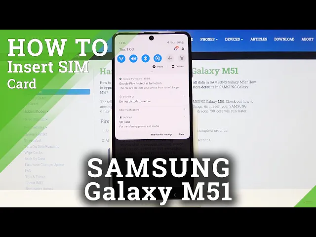 Video thumbnail for How to Insert Nano SIM in SAMSUNG Galaxy M51 - Input SIM & SD Card