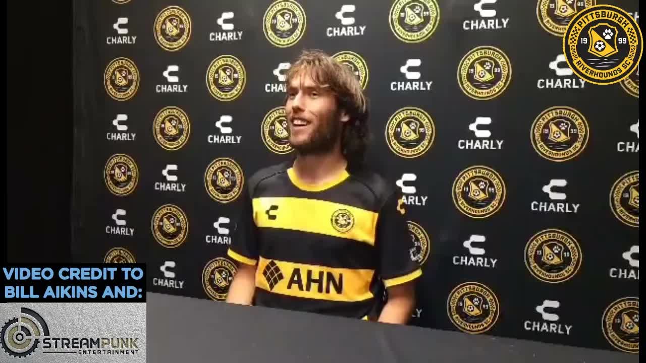Video thumbnail for Stream Punk Soccer: bradley sample's post-game press conference after riverhounds' pk win vs detroit city fc