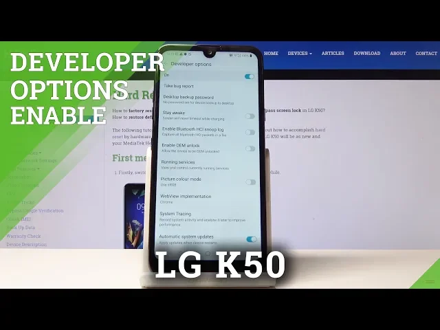 Video thumbnail for How to Allow OEM Unlock / USB Debugging in LG K50 - Enable Developer Options