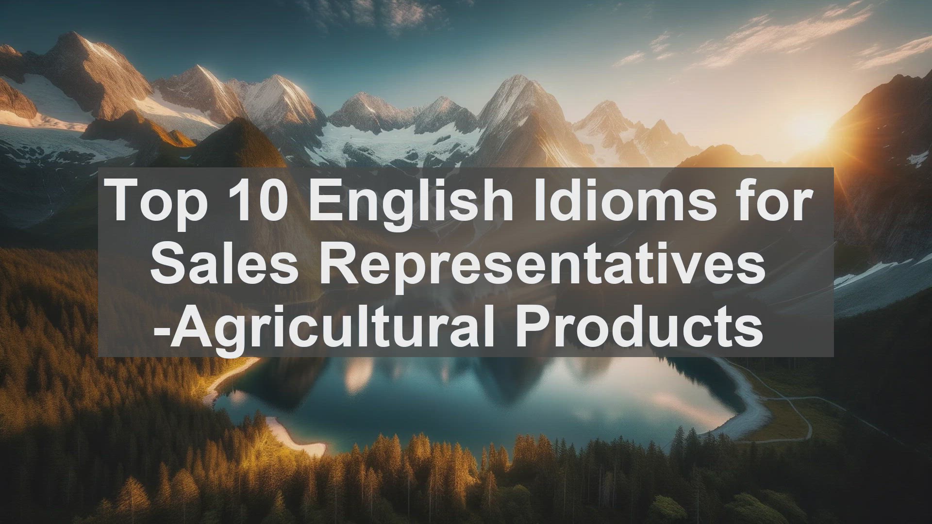 'Video thumbnail for Top 10 English Idioms for Sales Representatives Agricultural Products'