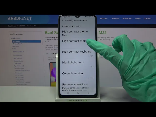 Video thumbnail for How to Enable High Contrast Text on SAMSUNG Galaxy M22 – Manage Display Settings
