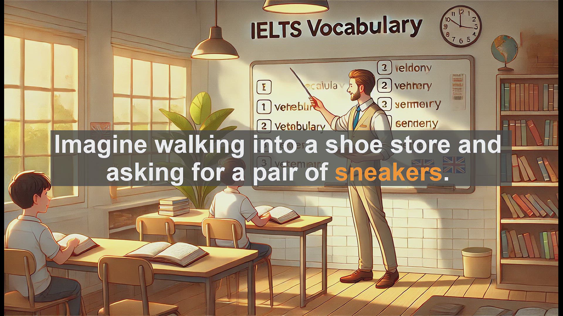 'Video thumbnail for 2500 Must Know IELTS 6.5 Vocabulary - What Are Sneakers? Essential Vocabulary for IELTS Learners'