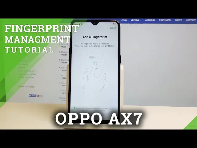 Video thumbnail for How to Add Fingerprint on OPPO AX7 - Set Up Screen Lock / Unlock by Fingerprint