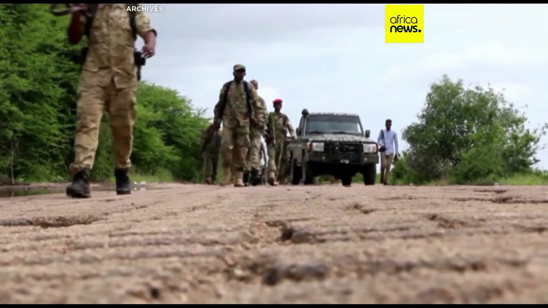 'Video thumbnail for Al-Shabab fighters seize central Somali town, displacing thousands'