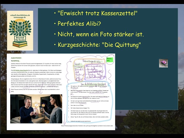 Video thumbnail for Beim Fremdgehen erwischt trotz "Kassenzettel-Alibi" - eine Kurzgeschichte zeigt, wie das passiert.
