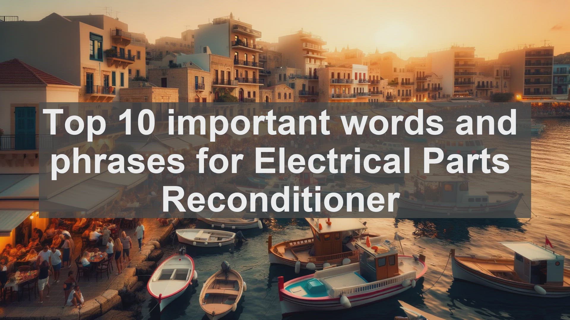 'Video thumbnail for Top 10 important words and phrases for Electrical Parts Reconditioner'