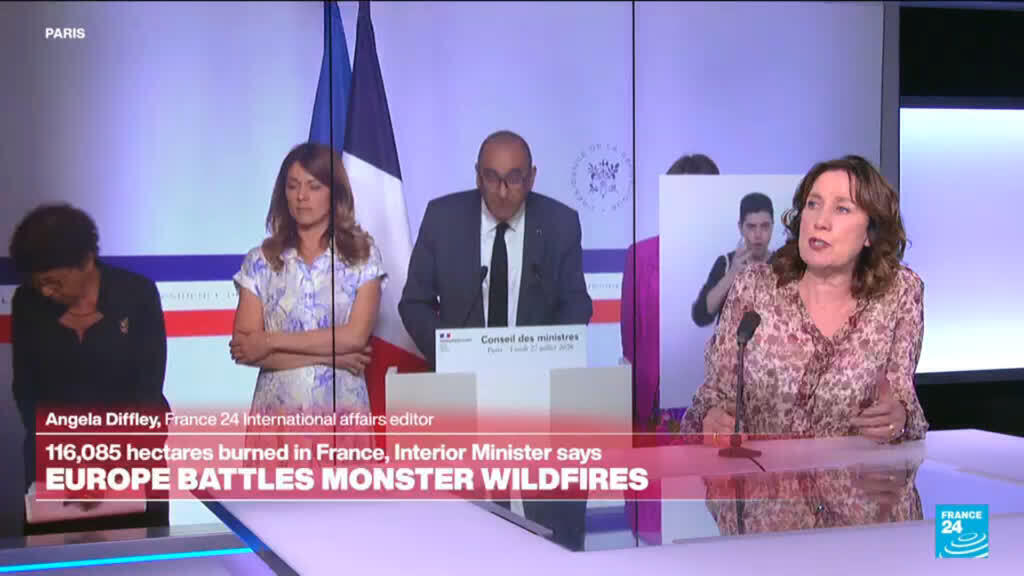 Video thumbnail for France’s interior minister says monster wildfire has stopped growing