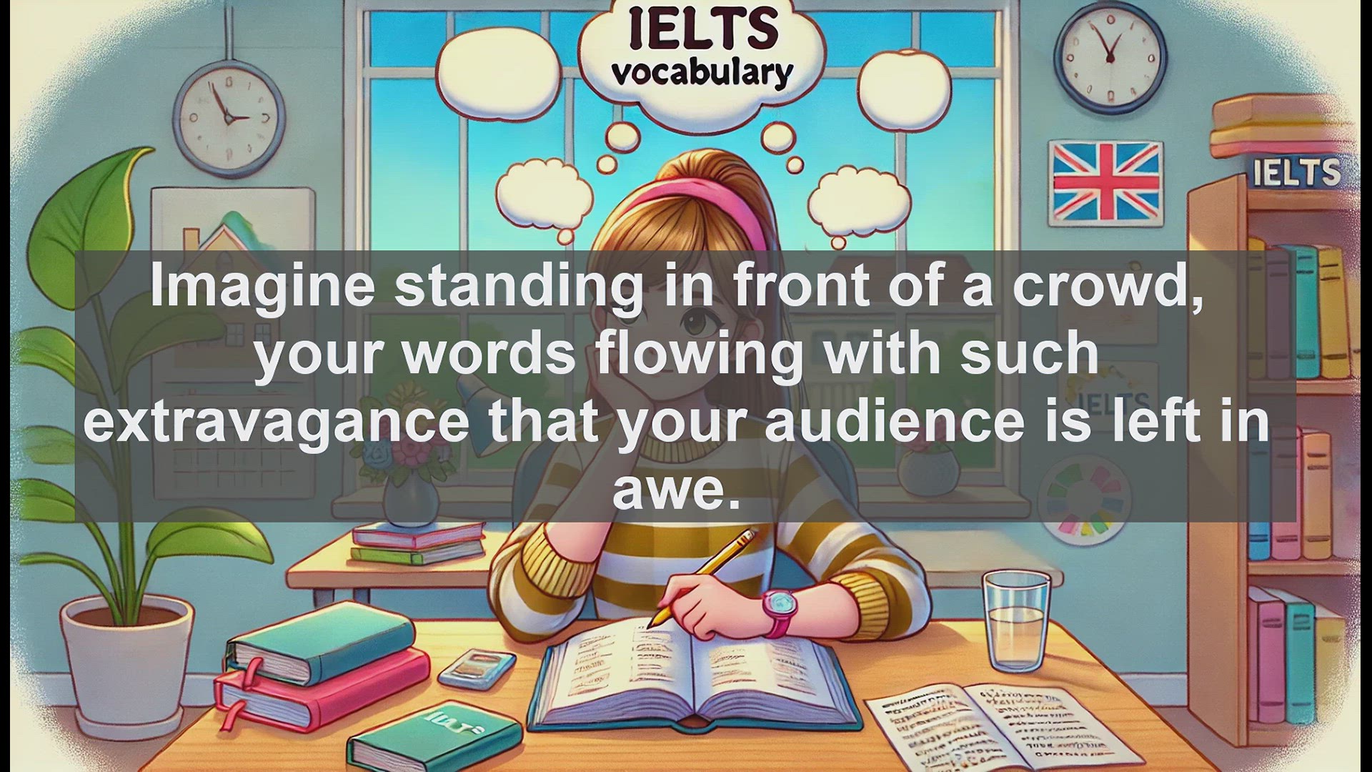 'Video thumbnail for 5000 Must Know IELTS 8.0 Vocabulary - Grandiloquent: Understanding Pompous and Extravagant Language'