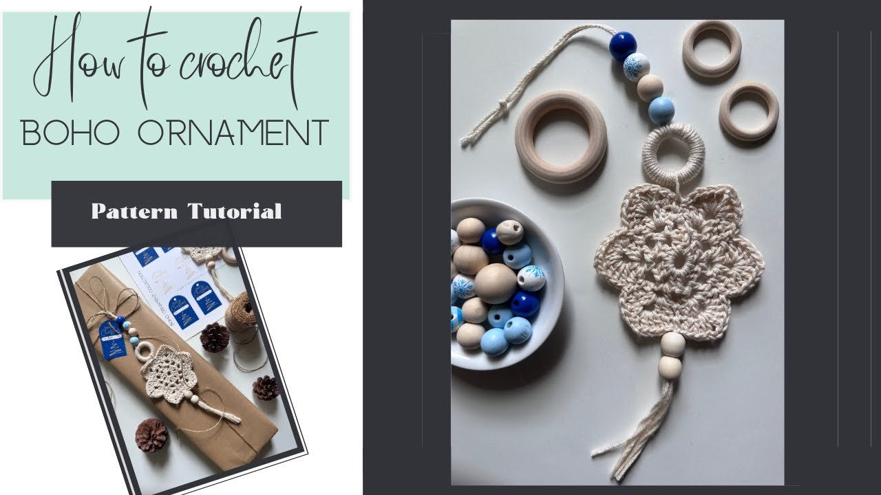 'Video thumbnail for Boho Crochet Christmas ornament pattern'