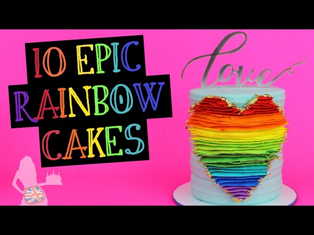 Video thumbnail for How To Make 10 EPIC Rainbow Cakes!
