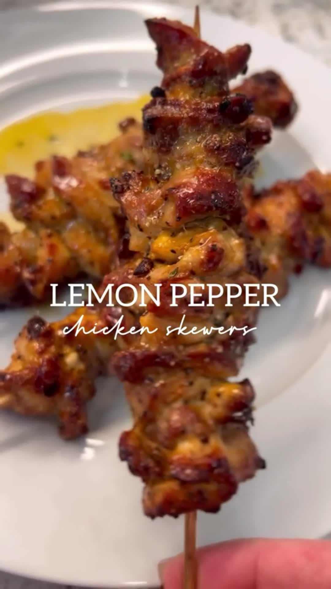 Video thumbnail for Lemon pepper chicken skewers