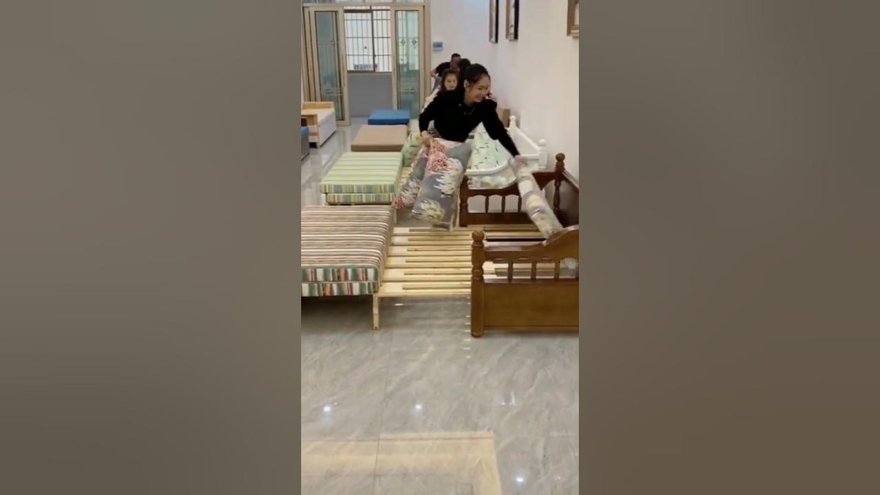 Video thumbnail for Beautiful Wooden Sofa cum Bed | Furniture #shorts