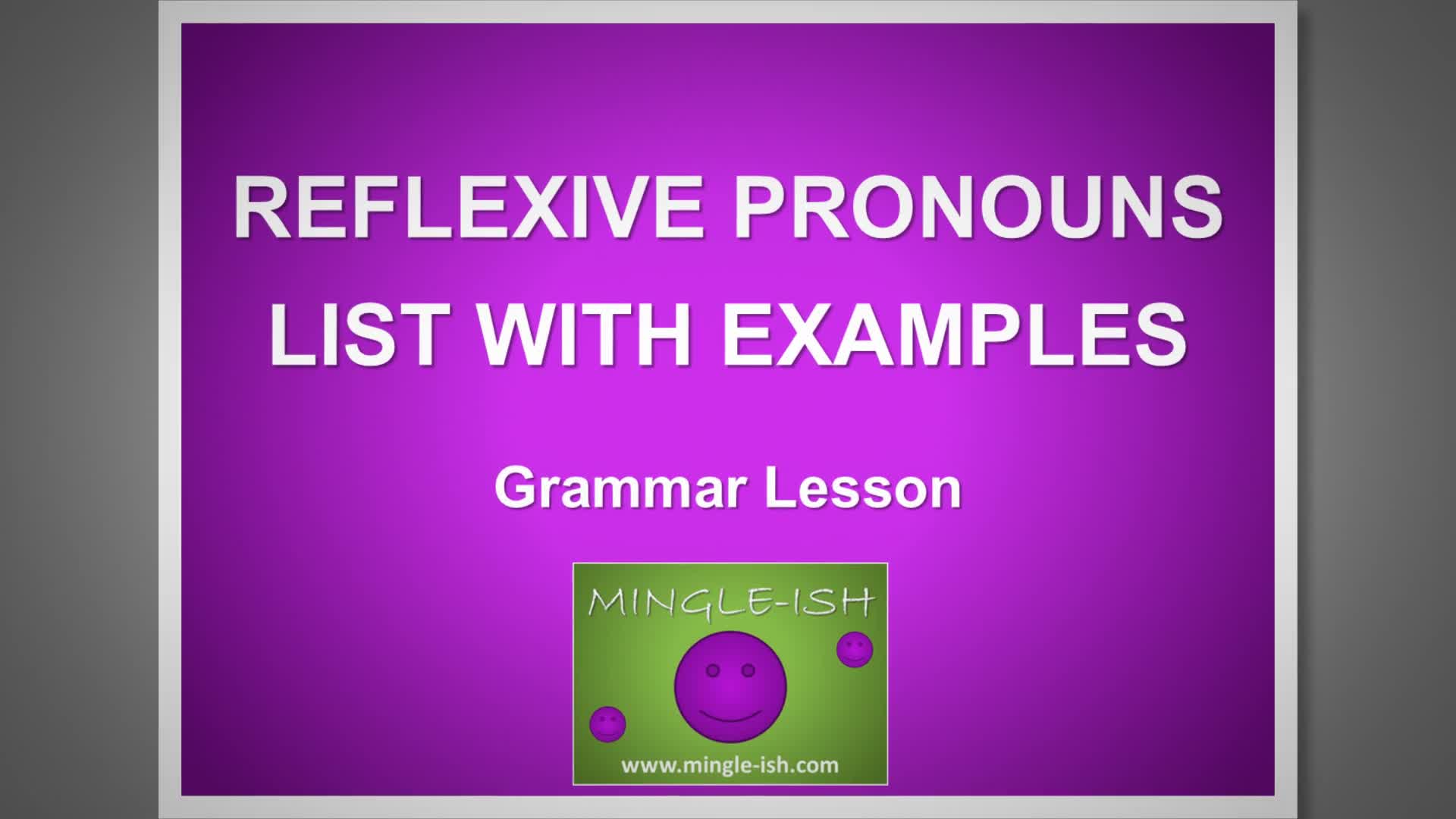 'Video thumbnail for Reflexive Pronouns List with Examples'