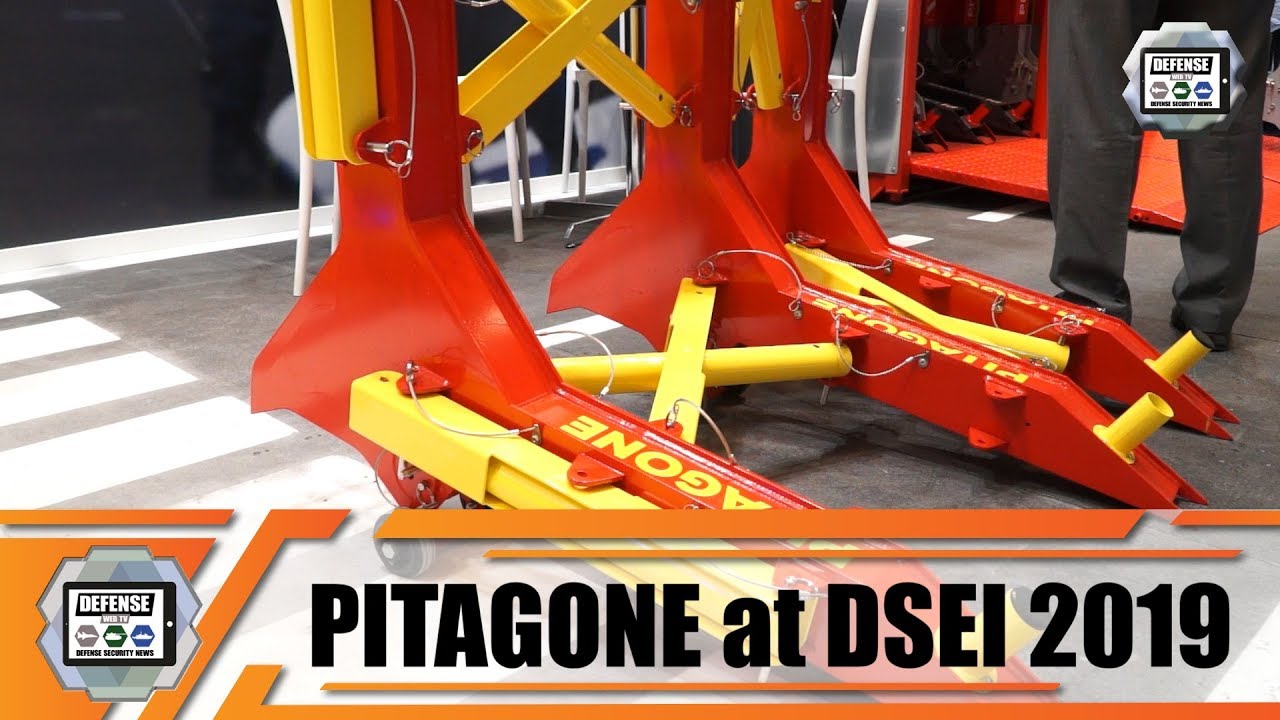 'Video thumbnail for Anti-ram mobile barrier F-18 from Belgian Company Pitagone Counter Terror Mobile Solutions DSEI 2019'