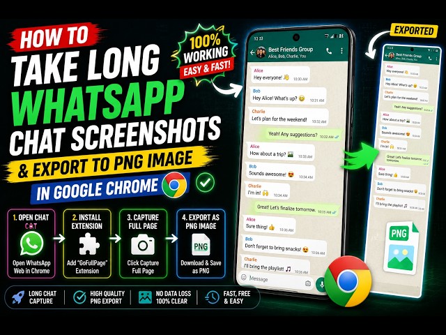 Video thumbnail for How to Take Long WhatsApp Chat Screenshots & Export to PNG Image in Google Chrome
