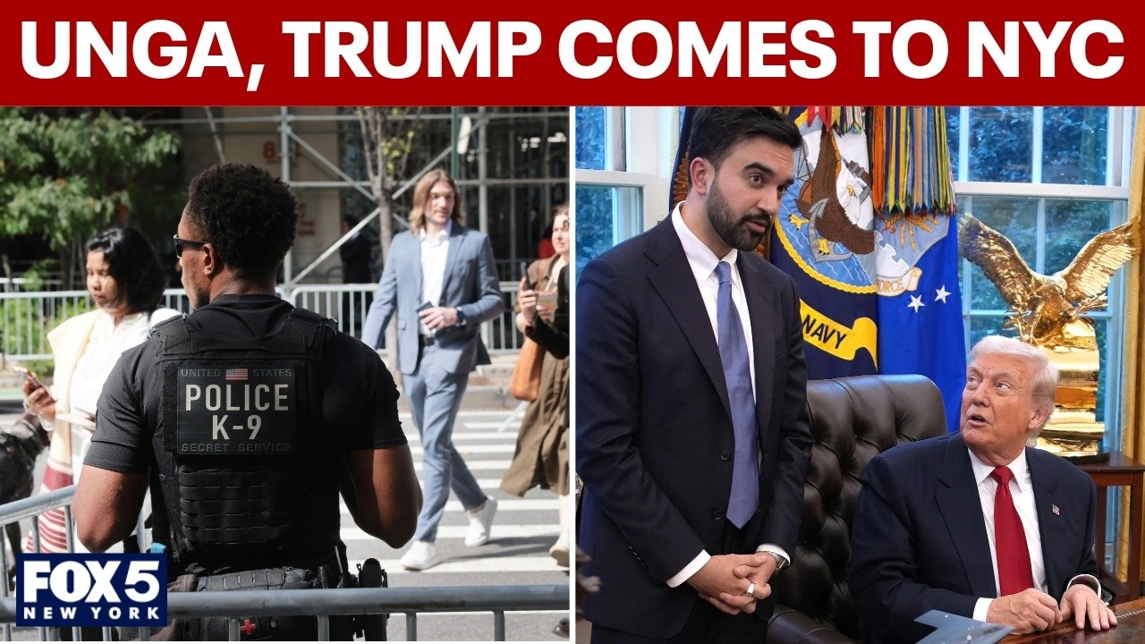 Video thumbnail for Ahead of UN General Assembly: Trump arrival, meeting with Mamdani