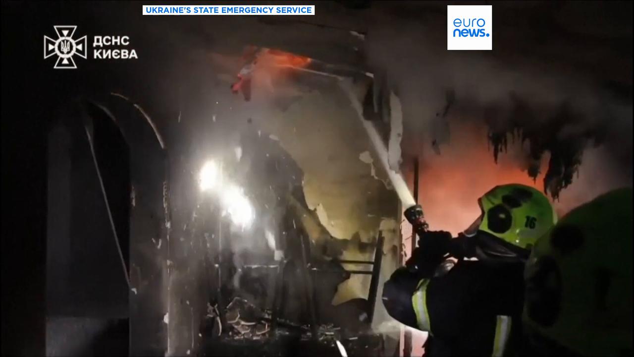 Video thumbnail for One dead and scores of people injured after Russia launches massive attack on Kyiv