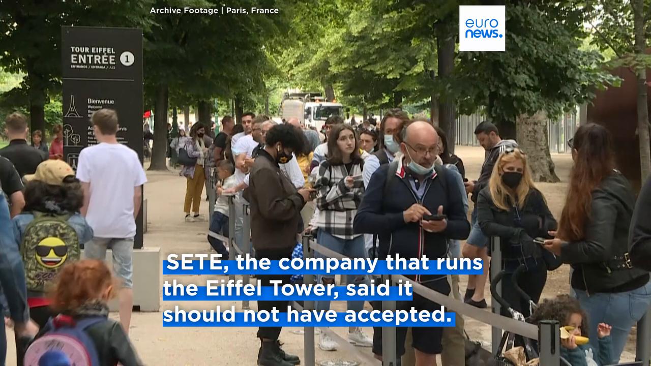Video thumbnail for Eiffel Tower reopens following staff strike after female employees 'made invisible' for Hindu group visit