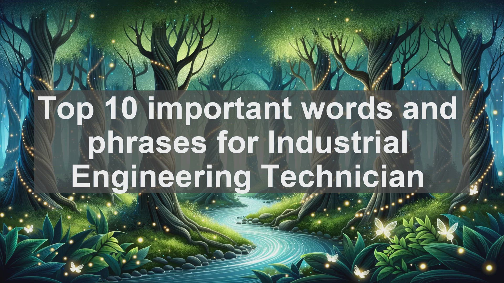 'Video thumbnail for Top 10 important words and phrases for Industrial Engineering Technician'