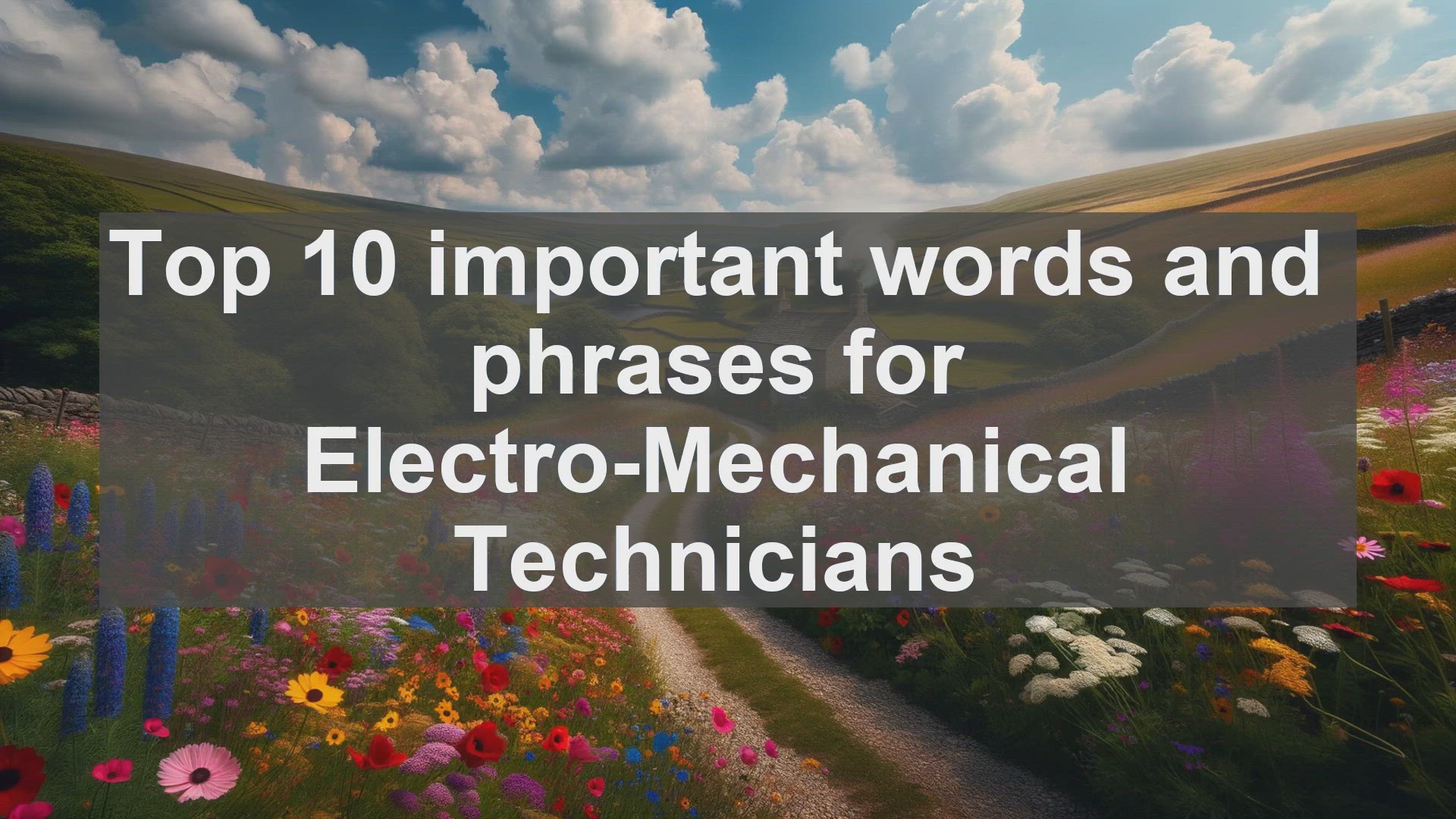 'Video thumbnail for Top 10 important words and phrases for ElectroMechanical Technicians'