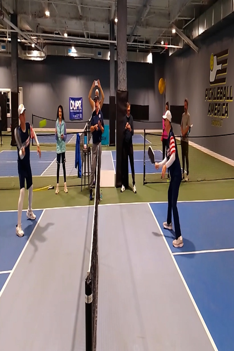 Video thumbnail for Most consecutive pickleball volleys in one minute (team of two) - 113 by Angelo and Ettore Rossetti