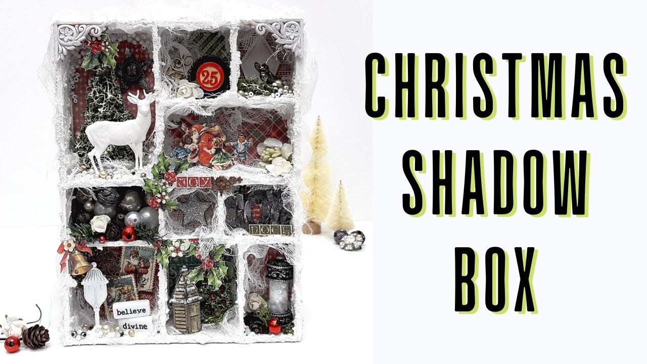 Video thumbnail for How to Make a Festive Mixed Media Christmas Shadow Box
