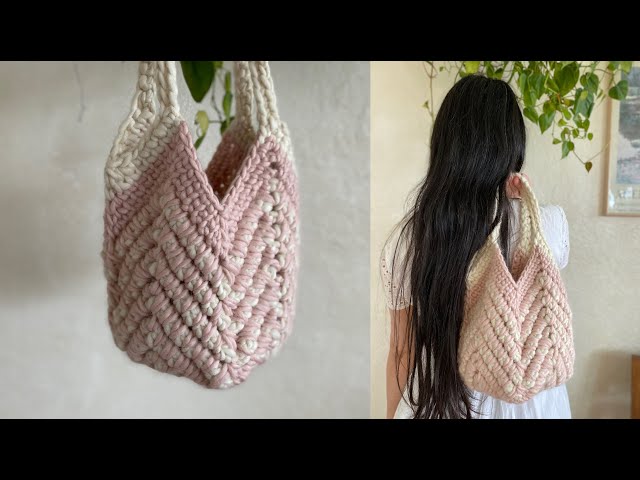 Video thumbnail for How to Crochet Tulip Handbag, Chevron Style Beginner Friendly #crochet #crochetbag #crochetpattern