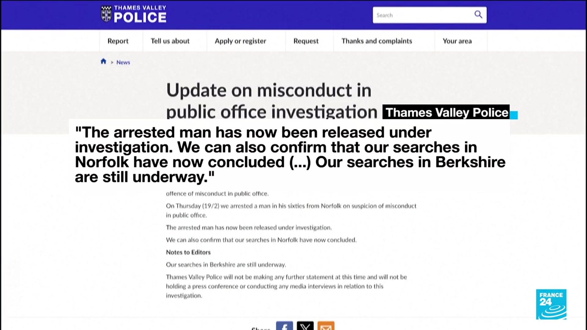 Video thumbnail for Former Prince Andrew arrested on suspicion of misconduct over ties to Epstein