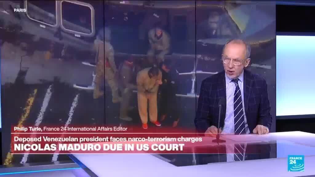 Video thumbnail for Nicolas Maduro walked from a helicopter to the courthouse: "Its all part of the spectacle"