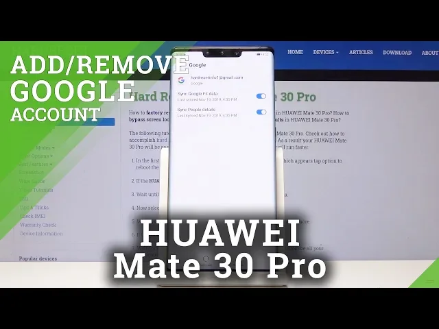 Video thumbnail for How to Add & Remove Google Account in HUAWEI Mate 30 Pro - Delete User Data