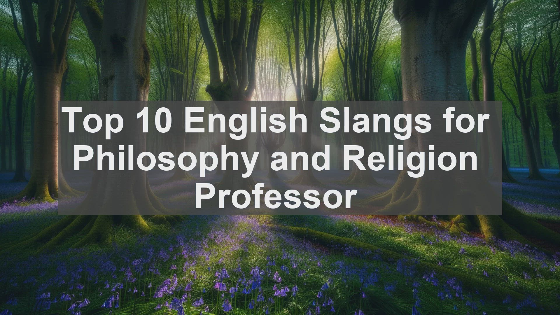 'Video thumbnail for Top 10 English Slangs for Philosophy and Religion Professor'