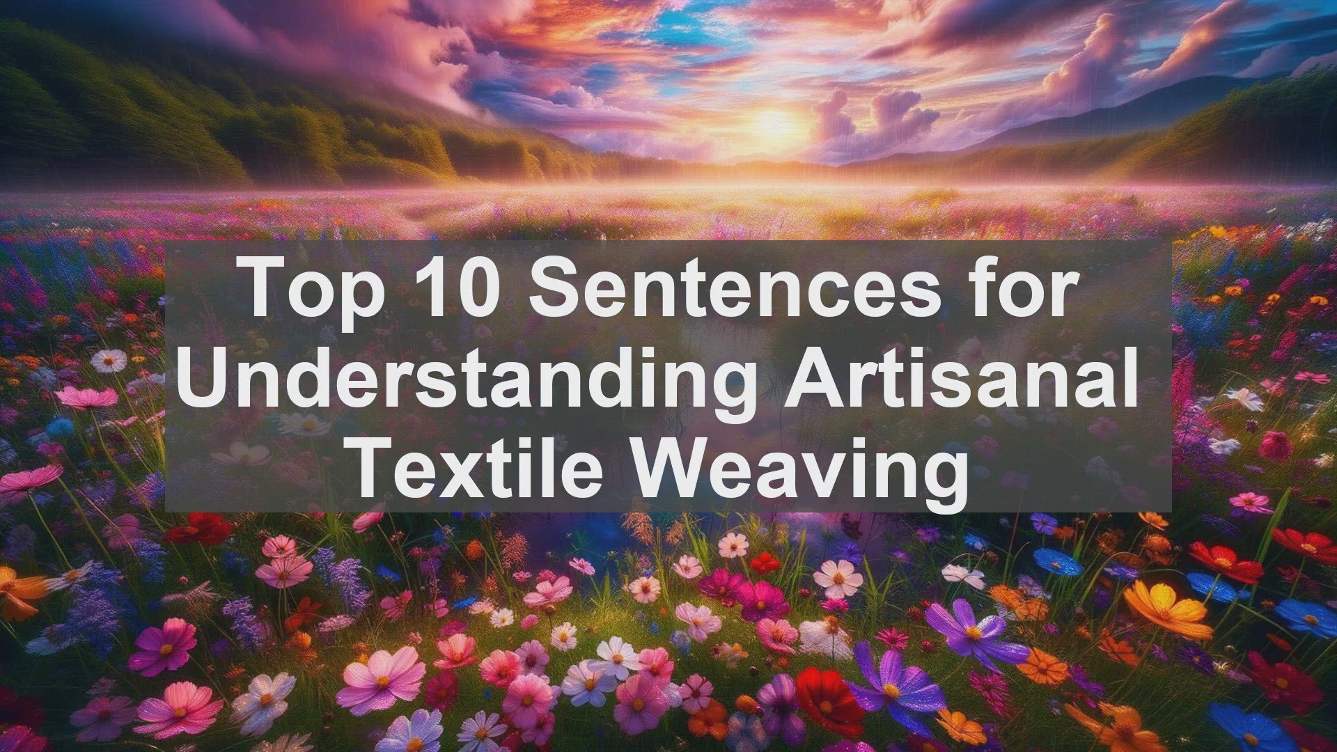 'Video thumbnail for Top 10 Sentences for Understanding Artisanal Textile Weaving'