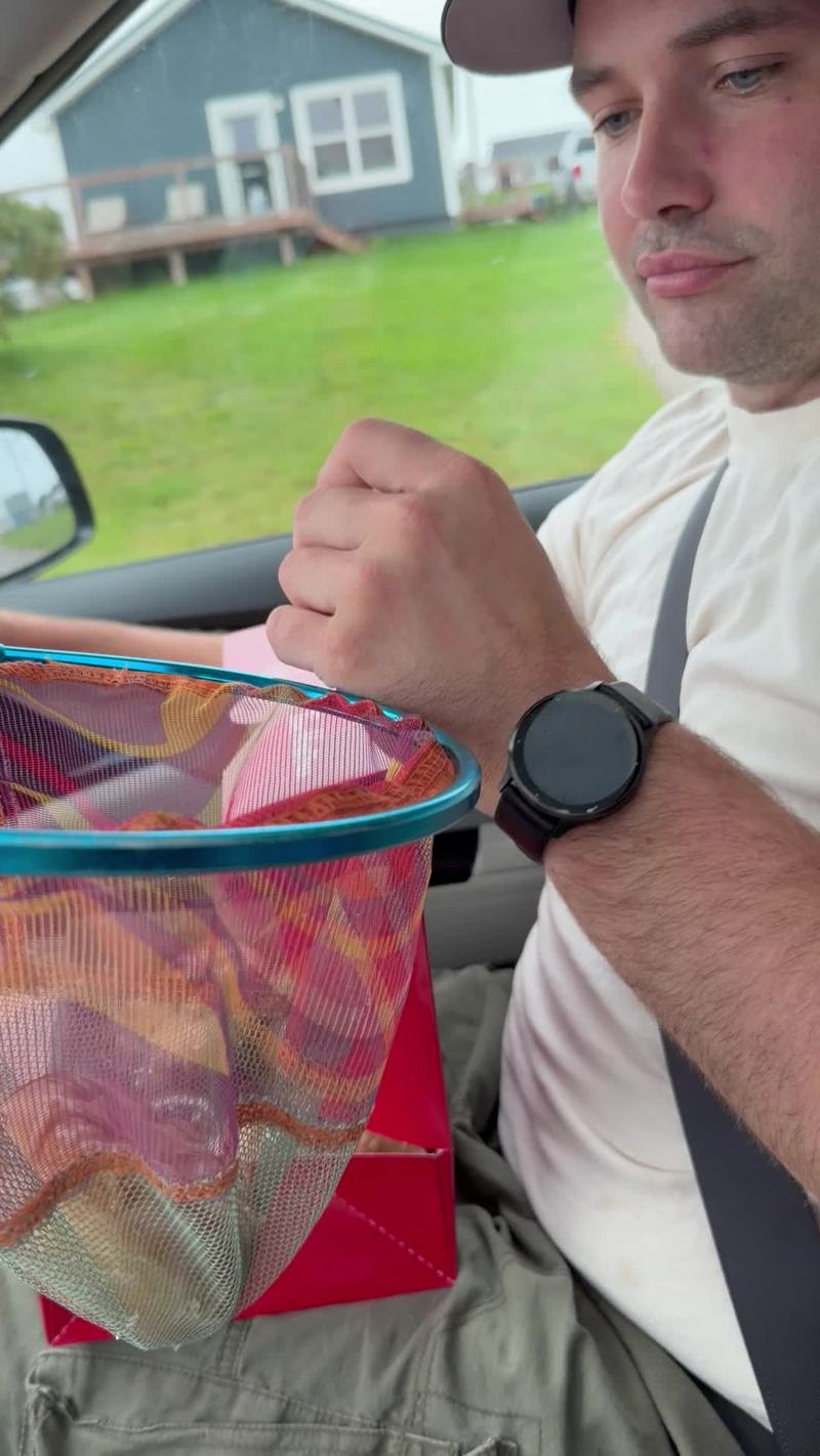 Video thumbnail for Dad Delivering Donuts by Butterfly Net to Kids in Third Row