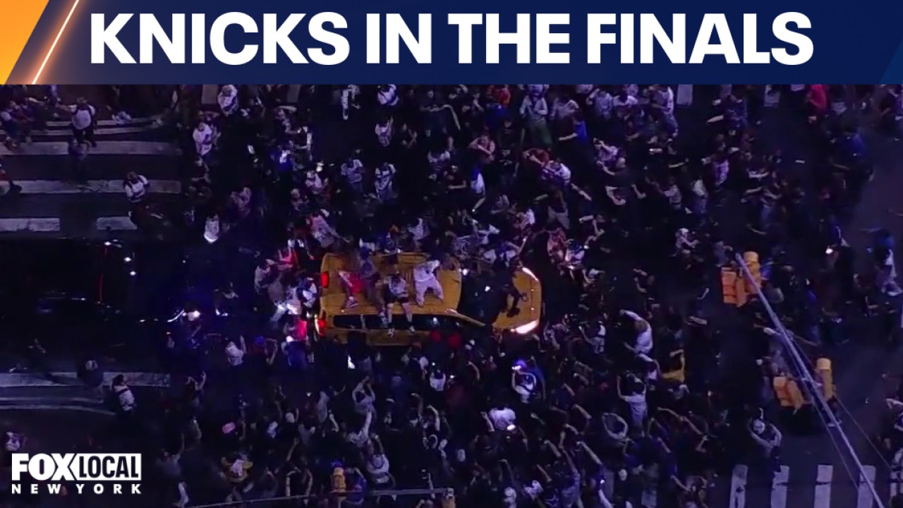 Video thumbnail for Knicks one win from first NBA title in 53 years after OG Anunoby’s miracle tip-in